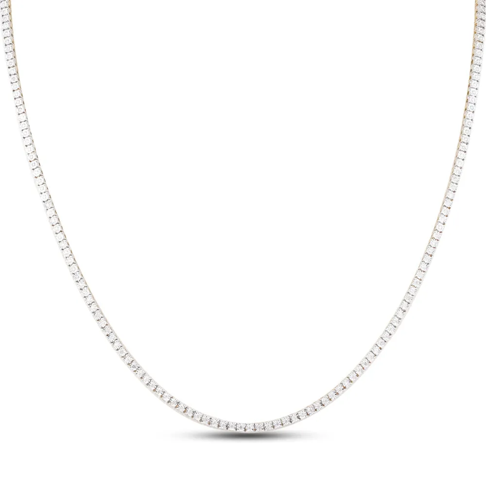 Diamond Tennis Chain 10K Gold 2.25MM Miracle Setting