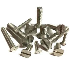 M12 x 25mm Slotted Countersunk Screws (DIN 963) - A2 Stainless Steel