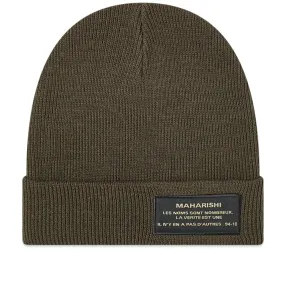 Maharishi Miltype Knitted Beanie in Military Olive