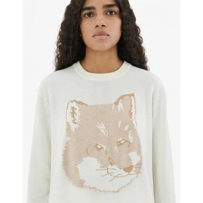 Unisex Wool Crew Neck Long Sleeves with V-neck & Crew Neck by MAISON KITSUNE