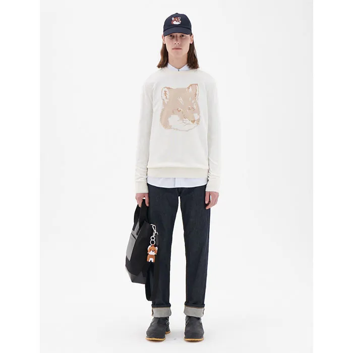 Unisex Wool Crew Neck Long Sleeves with V-neck & Crew Neck by MAISON KITSUNE