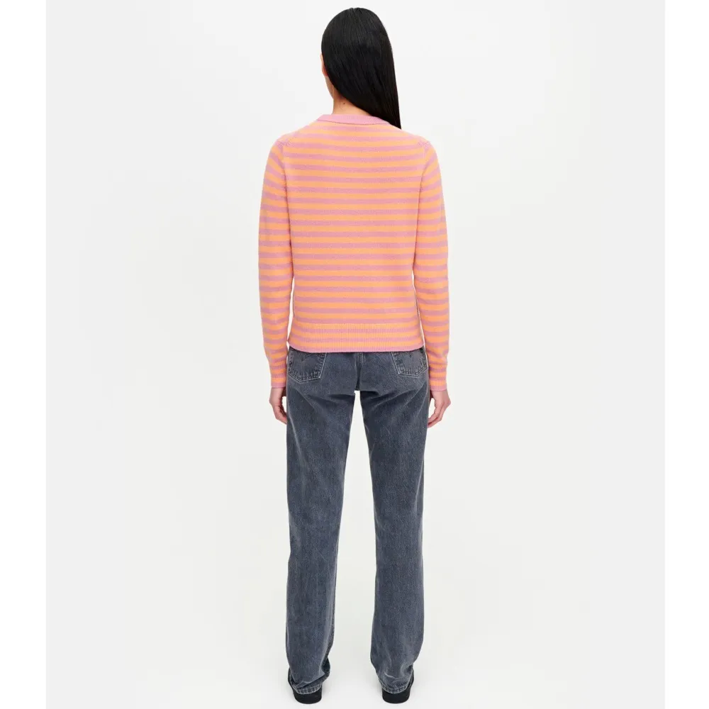 Striped Wool Long Sleeves High-Neck Sweater