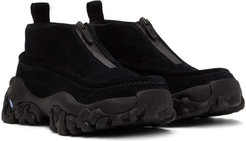 MCQ Black Crimp Moccasin Boots