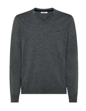 Sun68 Men's K42102 Grey Wool Sweater