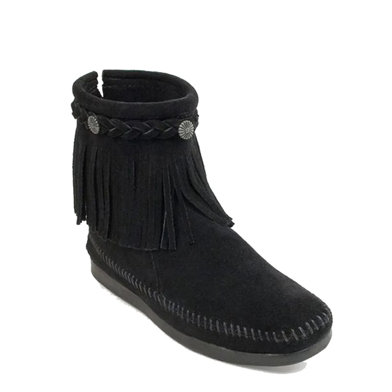 Mens High Top Fringe Moccasin Boots