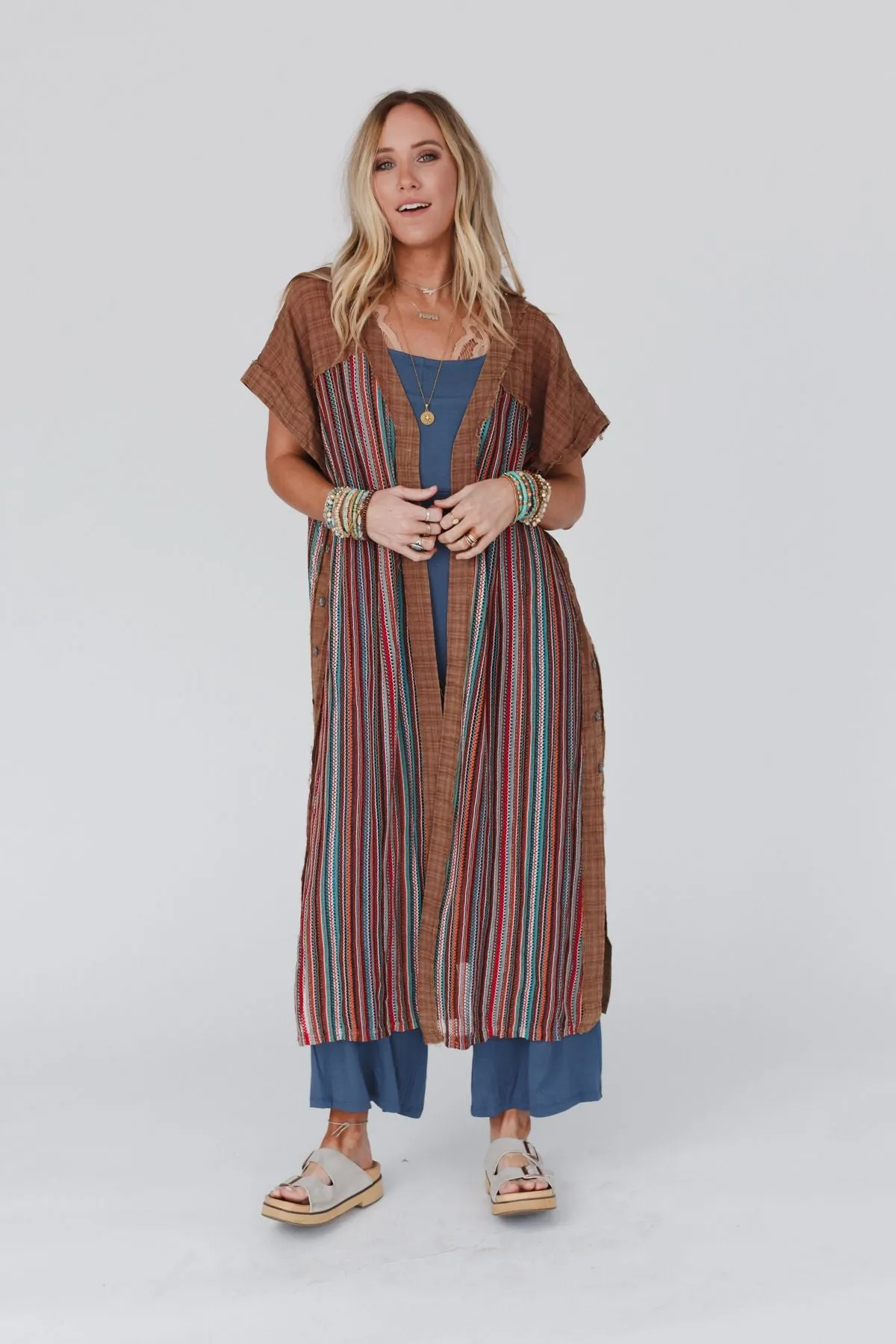 Wild Heart Buttoned Duster - Mocha