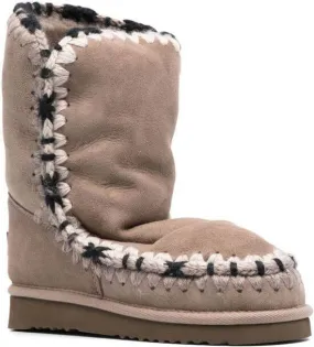 Mou Moccasin Boots with Neutral Contrast Stitching