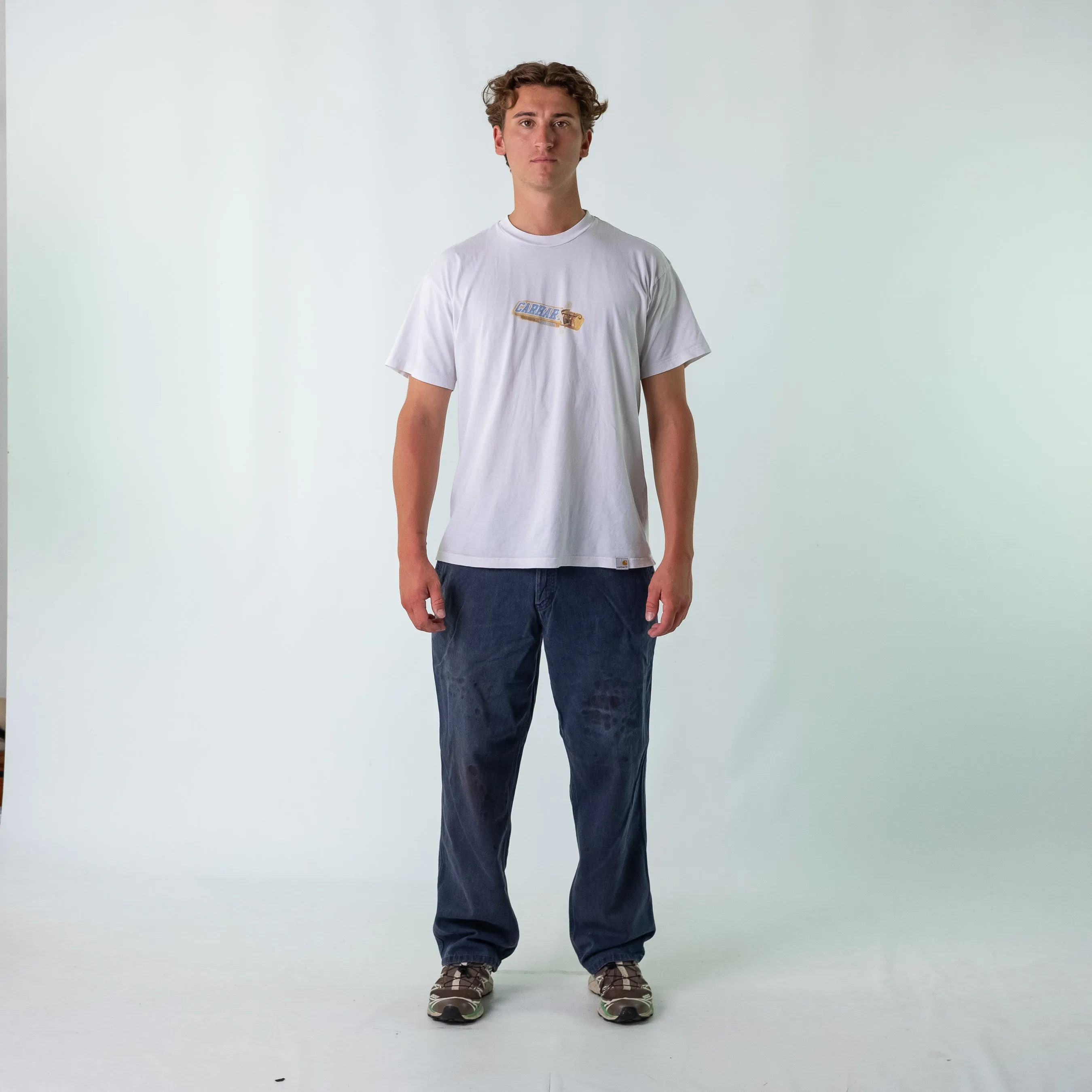Navy Blue 90s Carhartt Woven Baggy Pants Baggy Pants (34x32)