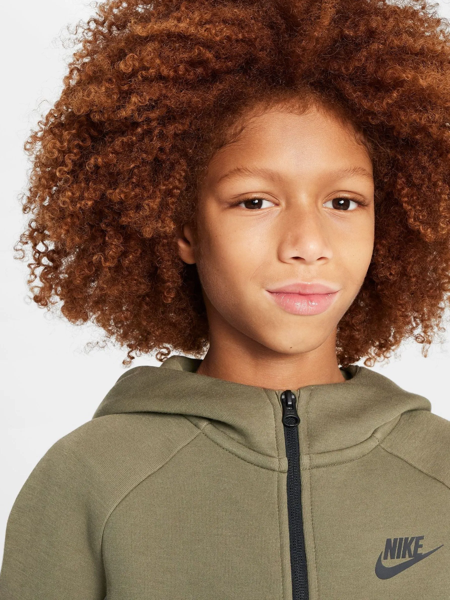 Nike Light Army Green Tech Fleece Zip Up Hoodie