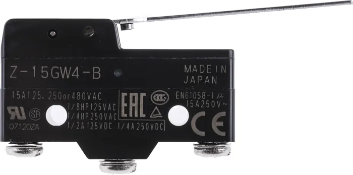 Omron Lever Limit Switch, NO/NC, IP00, SPDT, Thermosetting Resin Housing, 500V ac Max, 15A Max