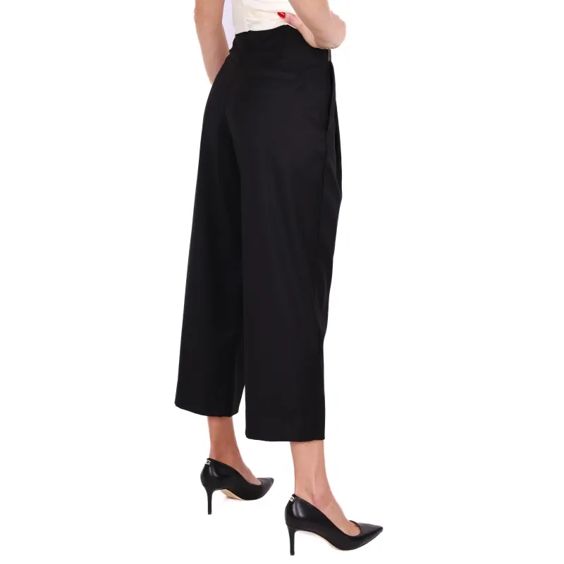 Baggy Elegant Cropped Pants, Black