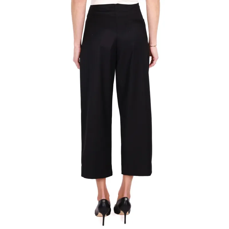 Baggy Elegant Cropped Pants, Black