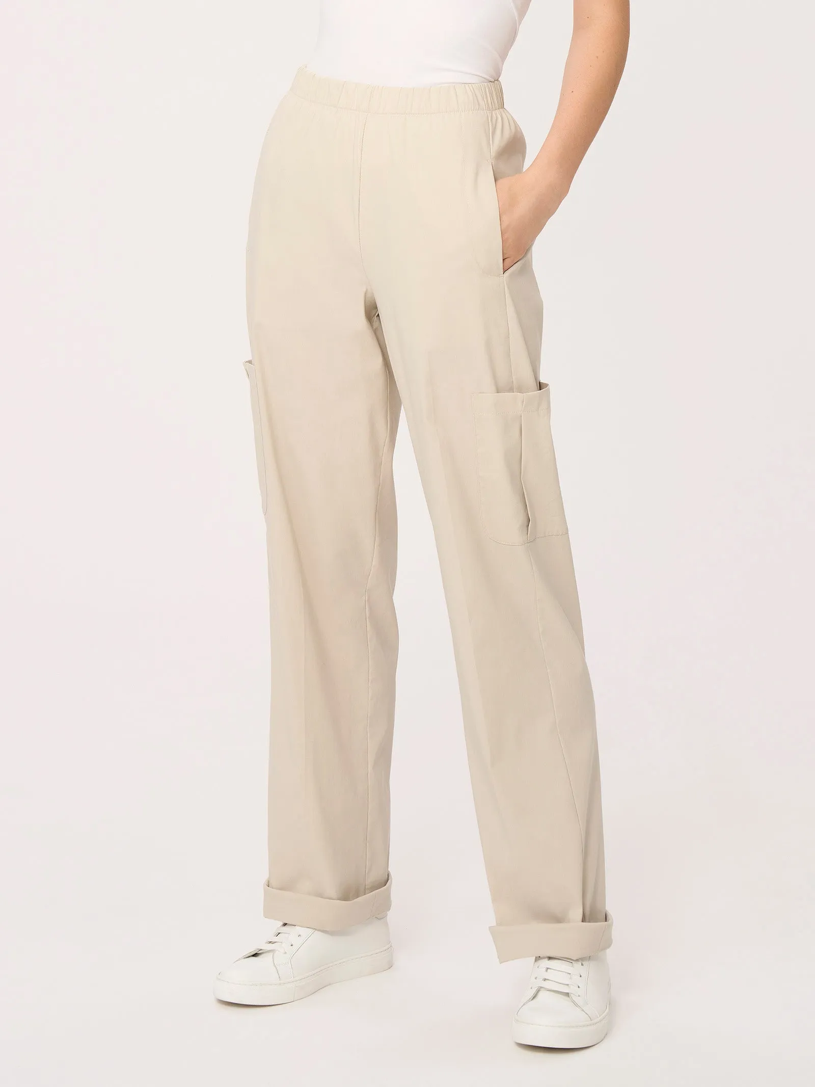 Wide Cargo Pants in Super Fresh Fabric - Golden Spice