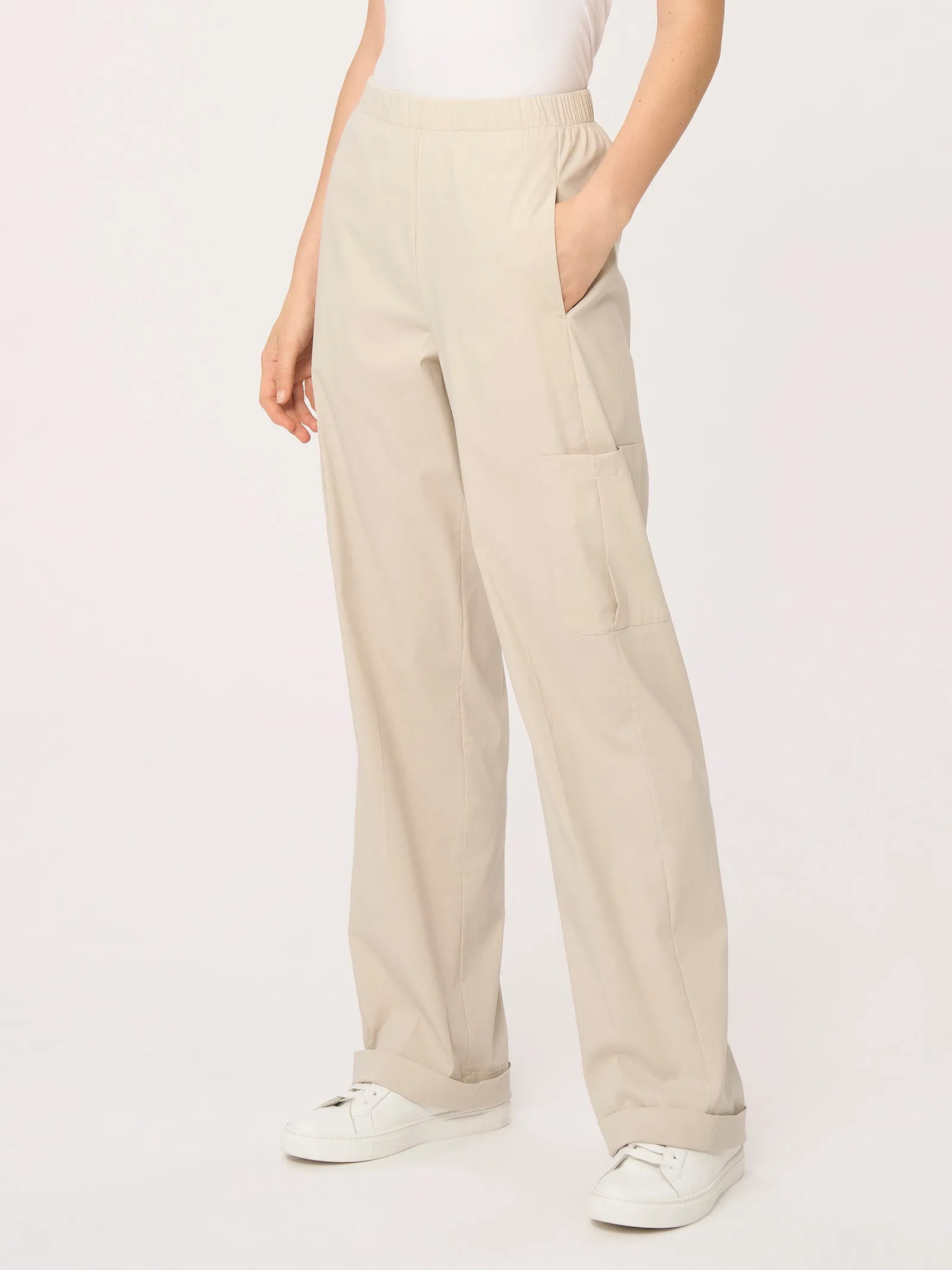 Wide Cargo Pants in Super Fresh Fabric - Golden Spice