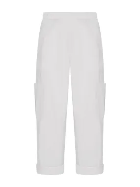 Cropped Cargo Pants in Super Fresh Fabric - White