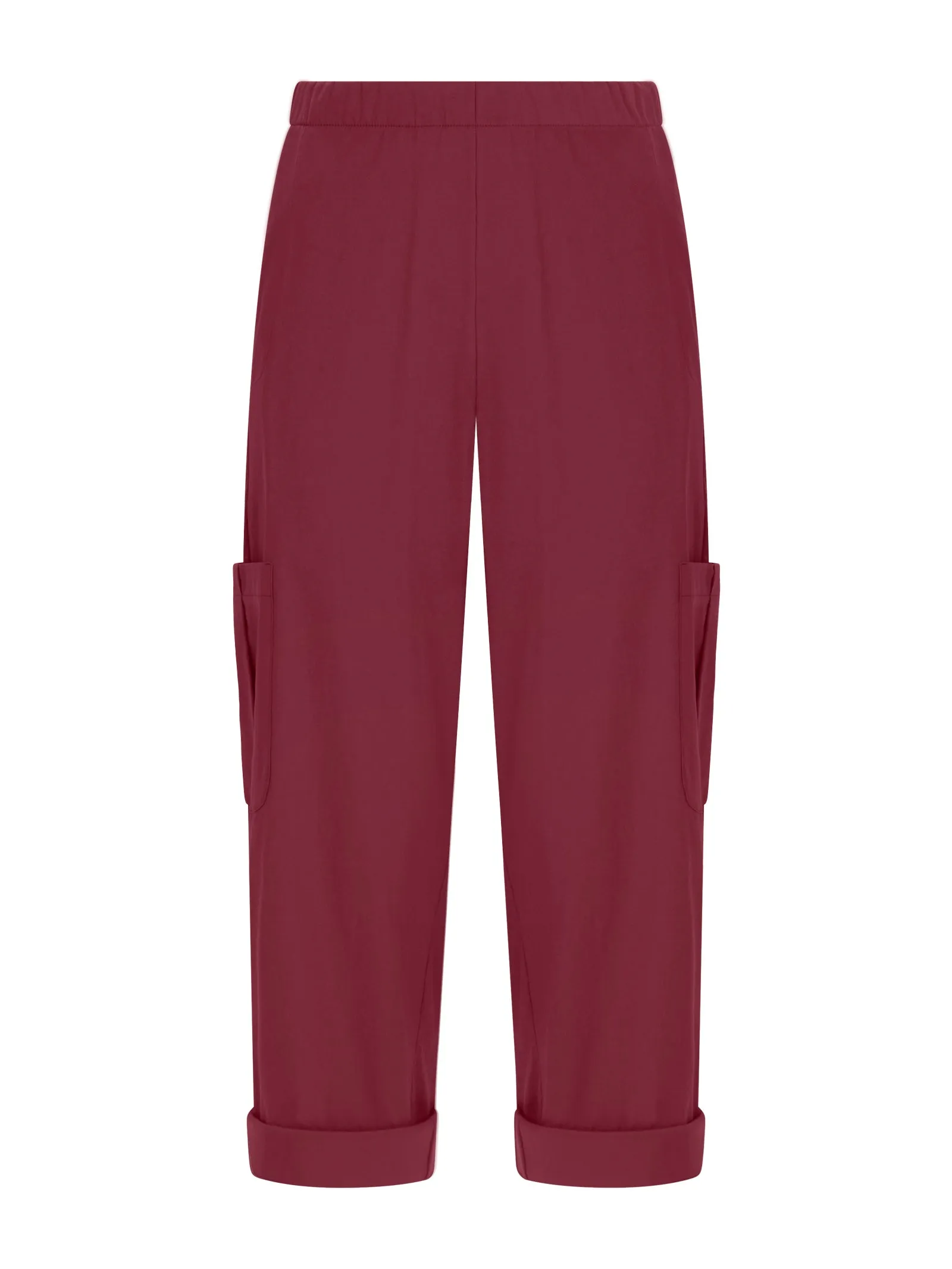 Cropped Cargo Pants in Super Fresh Fabric - Tibetan Red