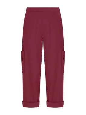 Cropped Cargo Pants in Super Fresh Fabric - Tibetan Red