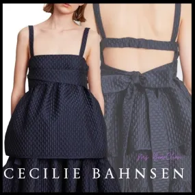 CECILIE BAHNSEN Casual Cotton Peplum Top with Elegant Party Style