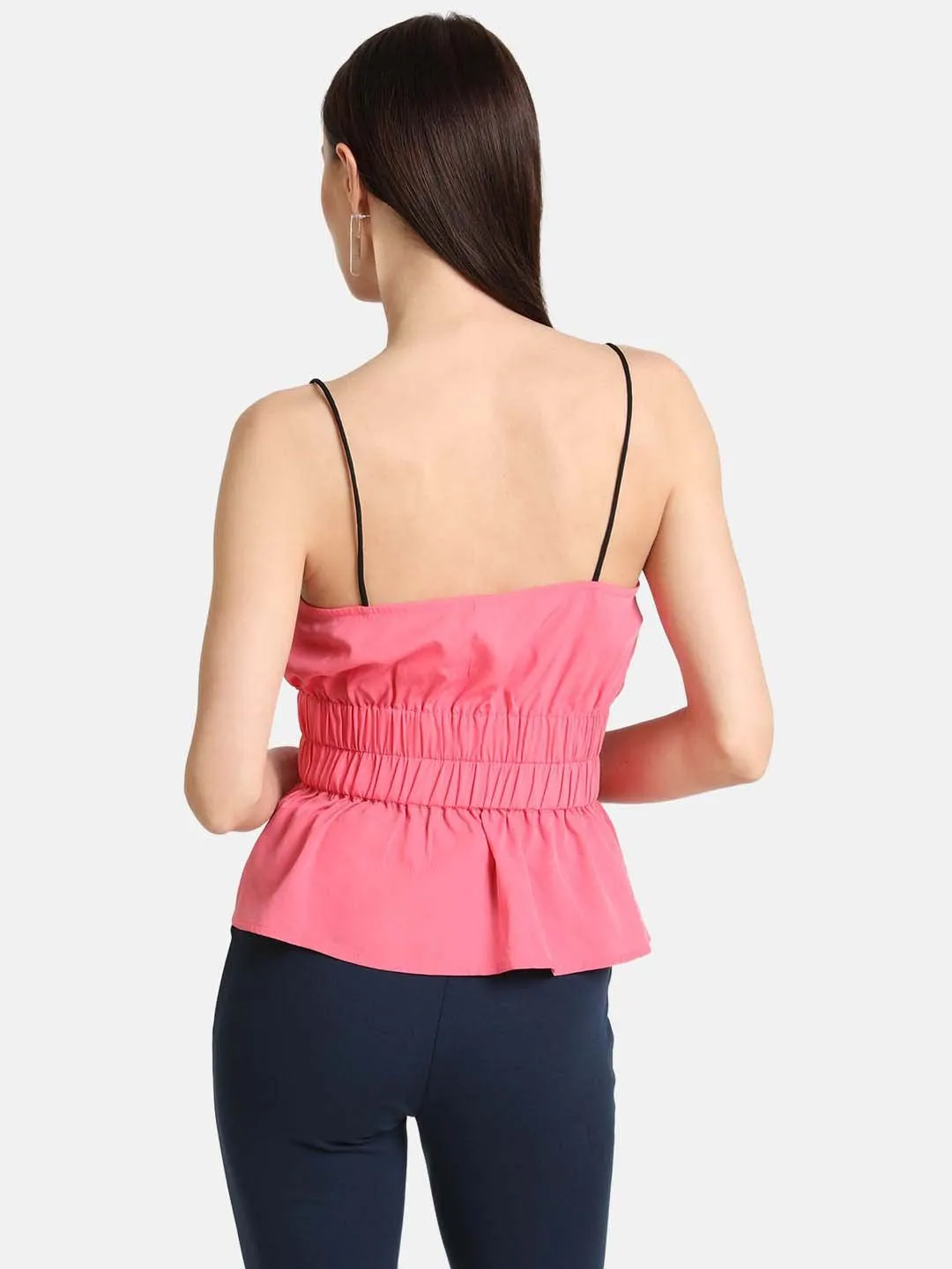 Elasticated Waist Sleeveless Peplum Top