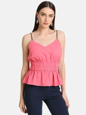 Elasticated Waist Sleeveless Peplum Top