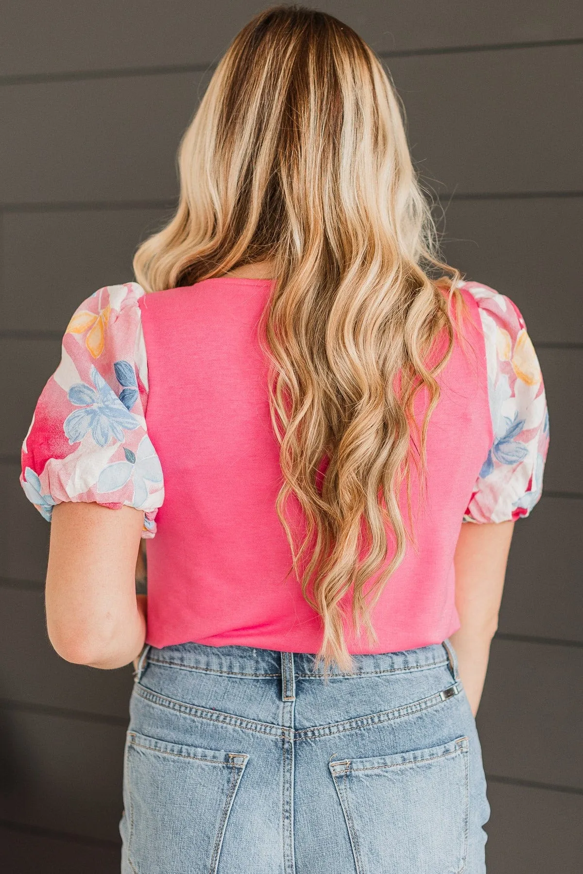 Pink Adoring You Puff Sleeve Top