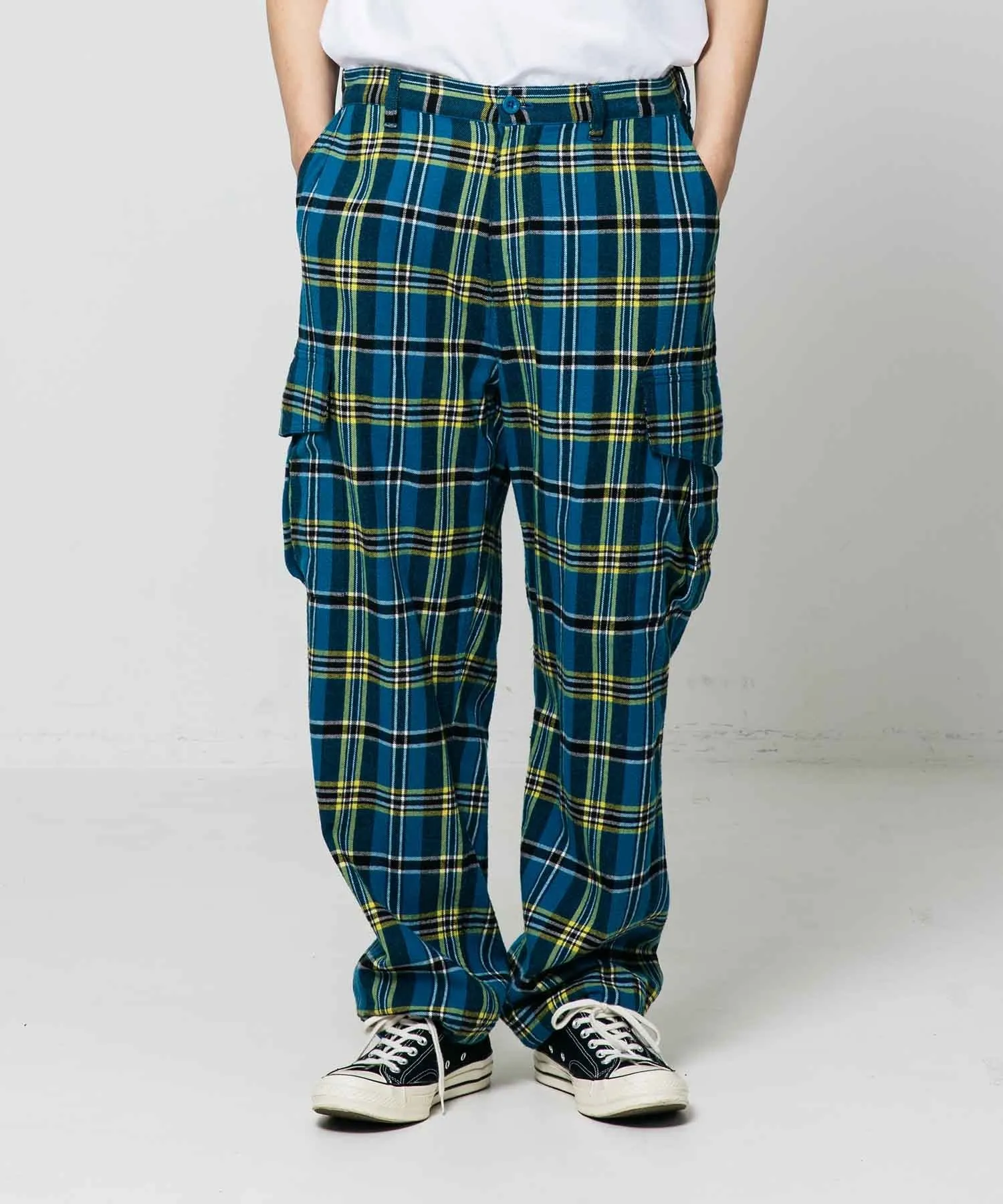 Plaid Cargo Trousers