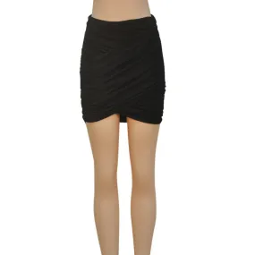 Pleated Bodycon Mini Skirt with Stretchy Material for Women