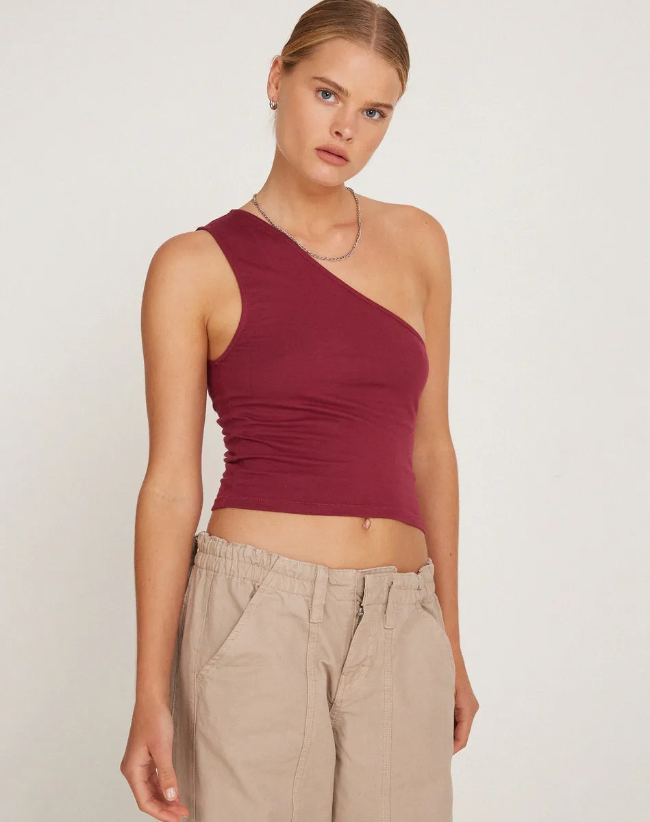 Plum Bay One Shoulder Top