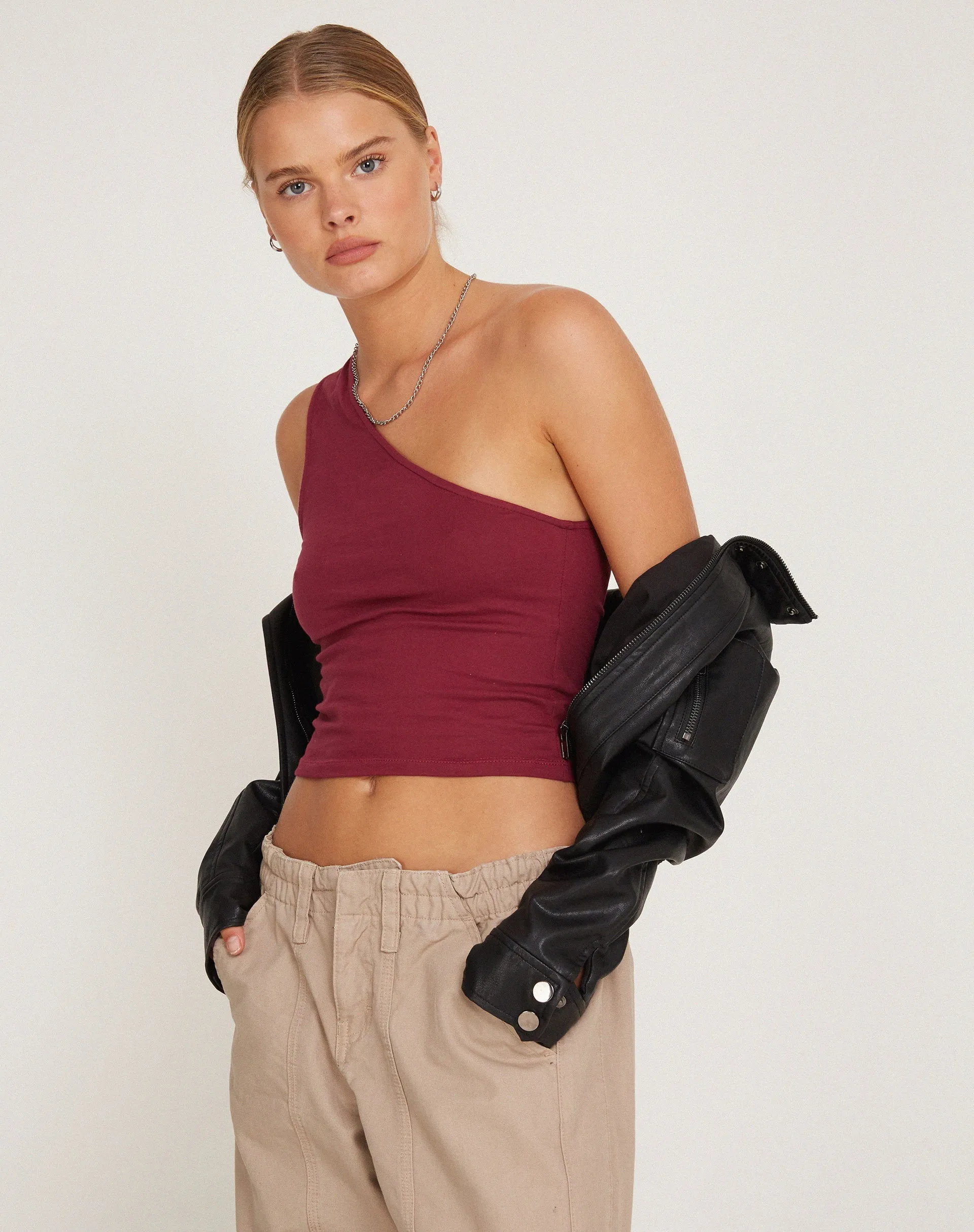 Plum Bay One Shoulder Top