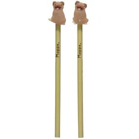 Pug Pencil with PVC Topper Mopps STA278