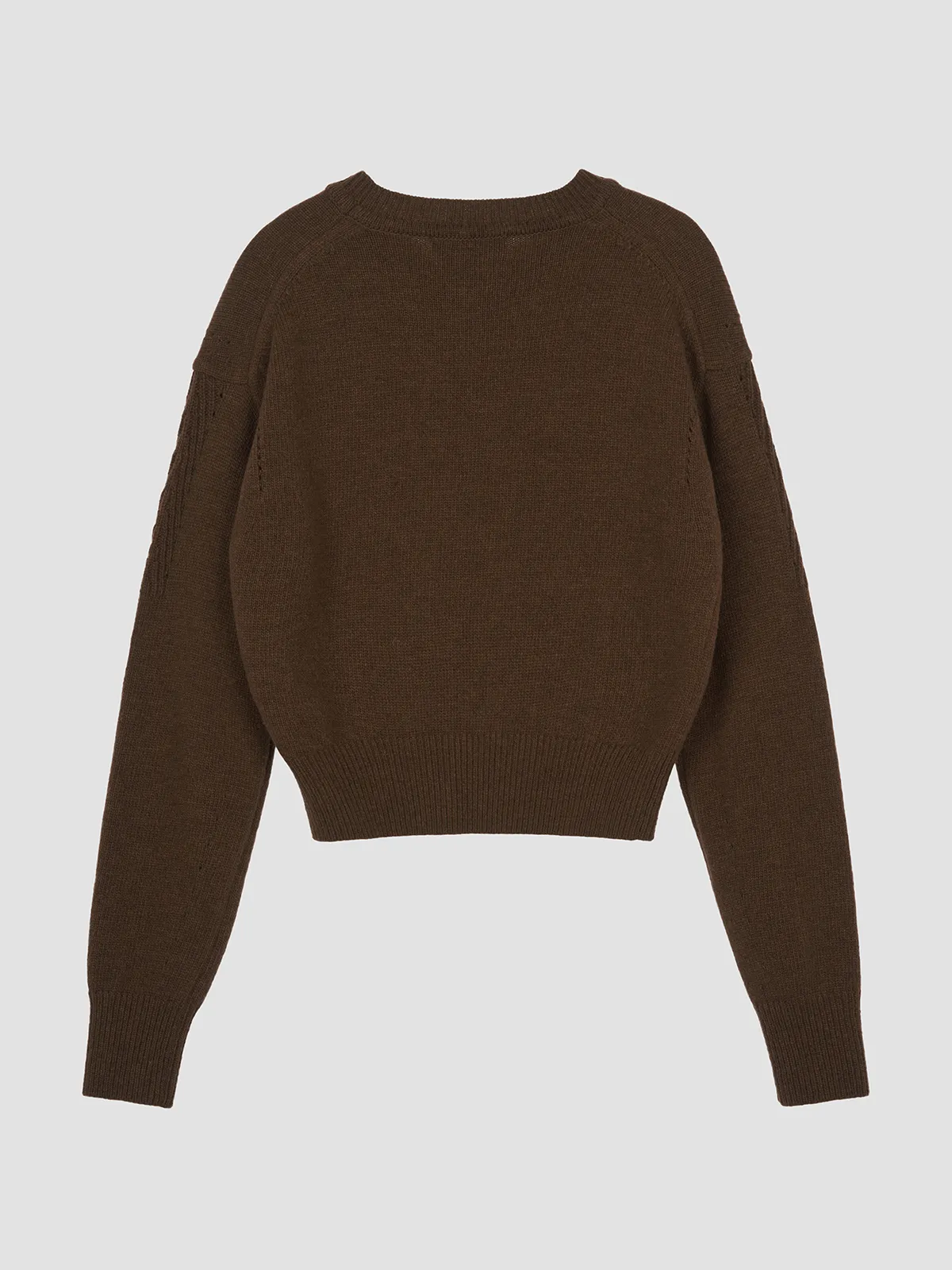 Wool Elegant Office V-neck/Crew Neck Top