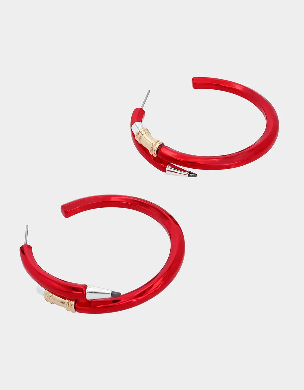 Red Book Smart Pencil Hoop Earrings