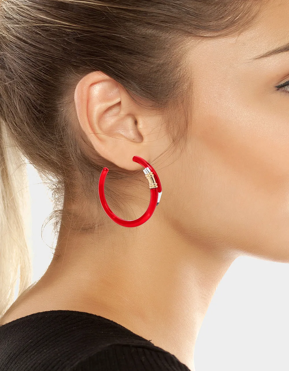 Red Book Smart Pencil Hoop Earrings