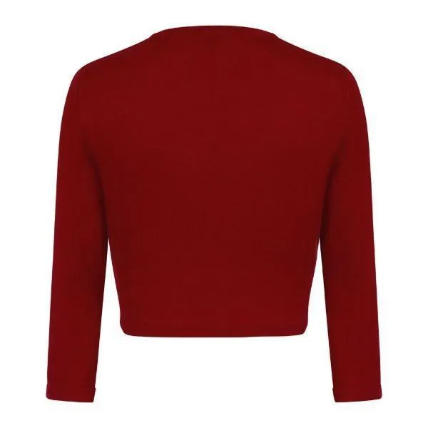 Red Stretch 3/4 Sleeve Shrug Bolero