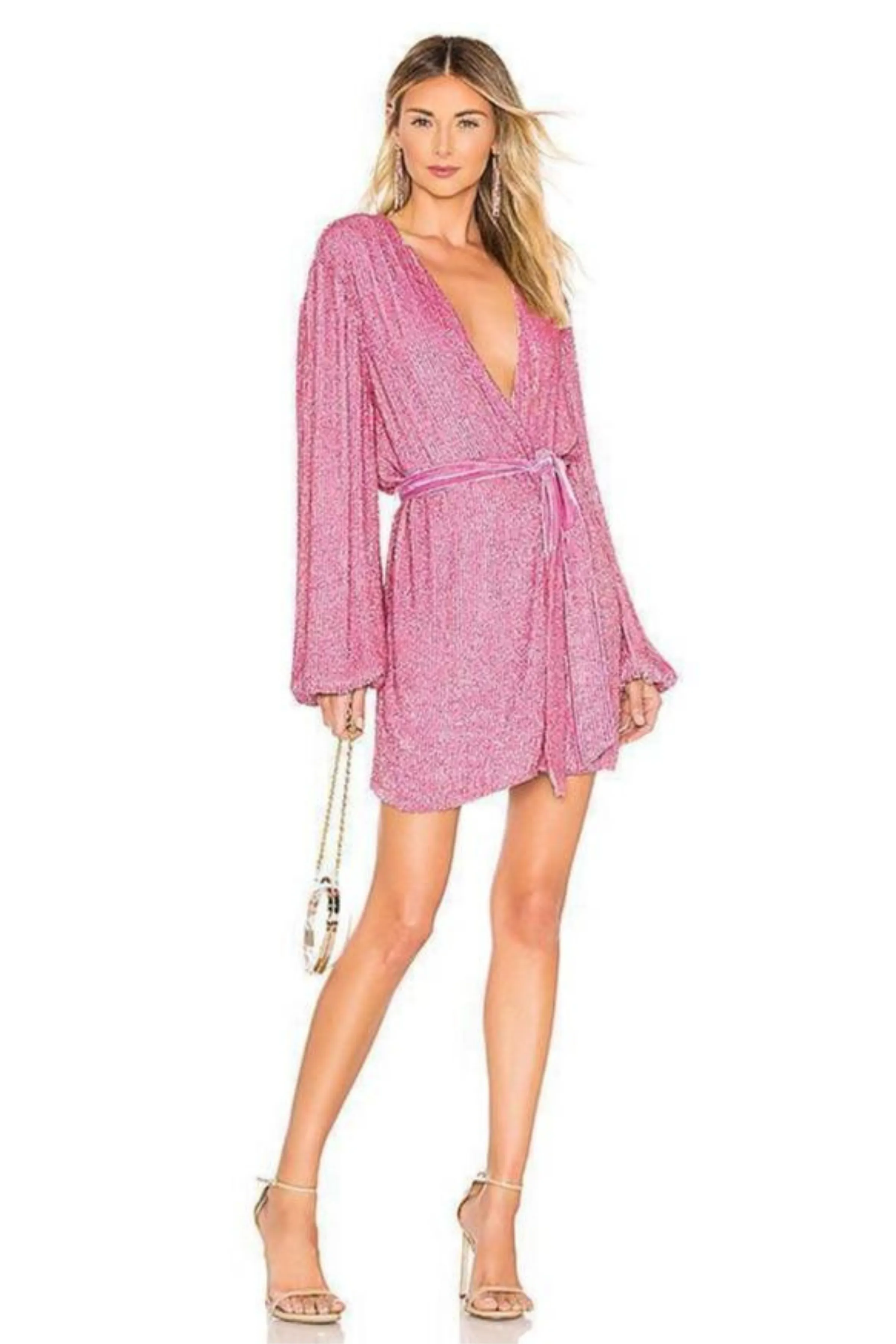 Pastel Pink Gabrielle Robe by RETROFETE