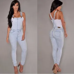 Ripped Denim Overalls