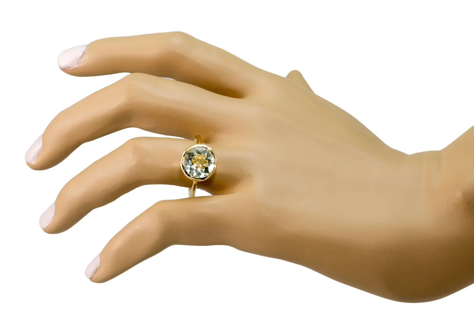 Round Ring Featuring Prasiolite