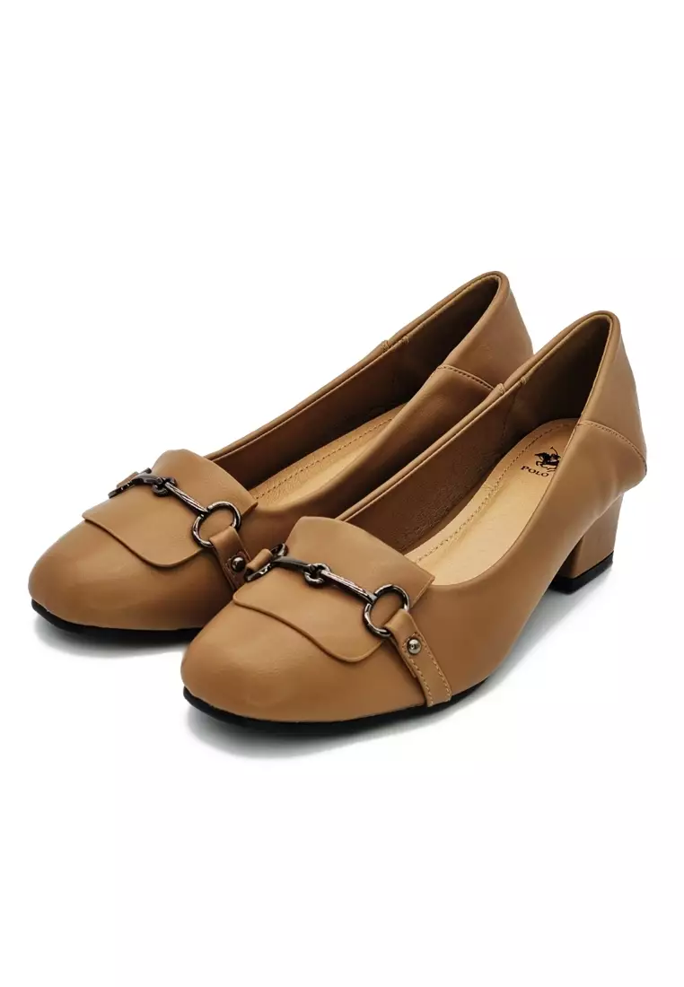 Round Toe Heels POLO HILL with Horsebit Decor