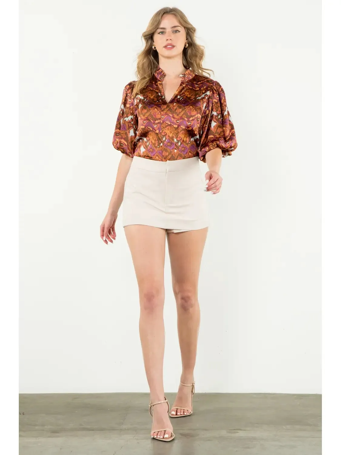 Rust Print Blouse