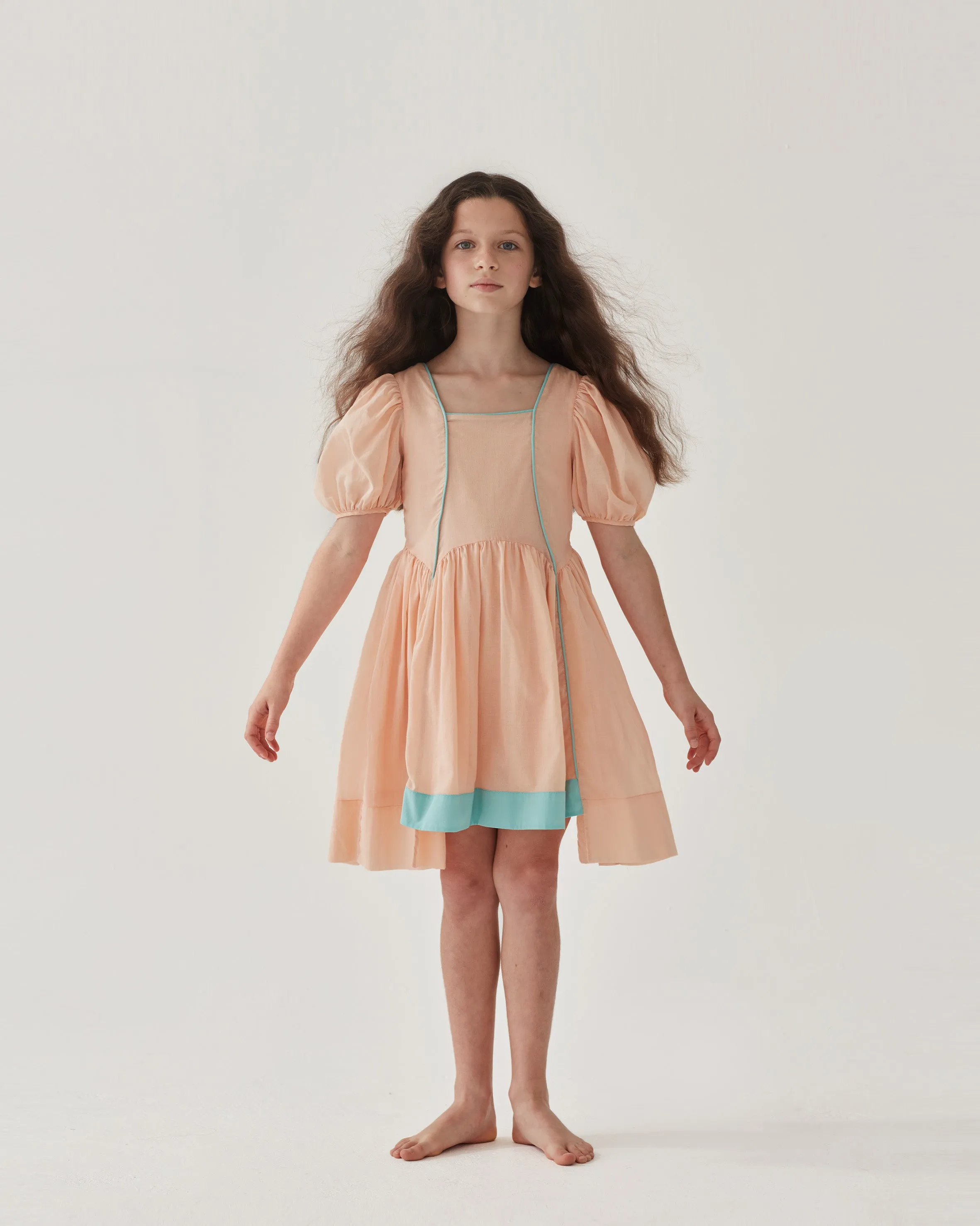 Special Length Salad Days Dress in Just Peachy/The Pool Design