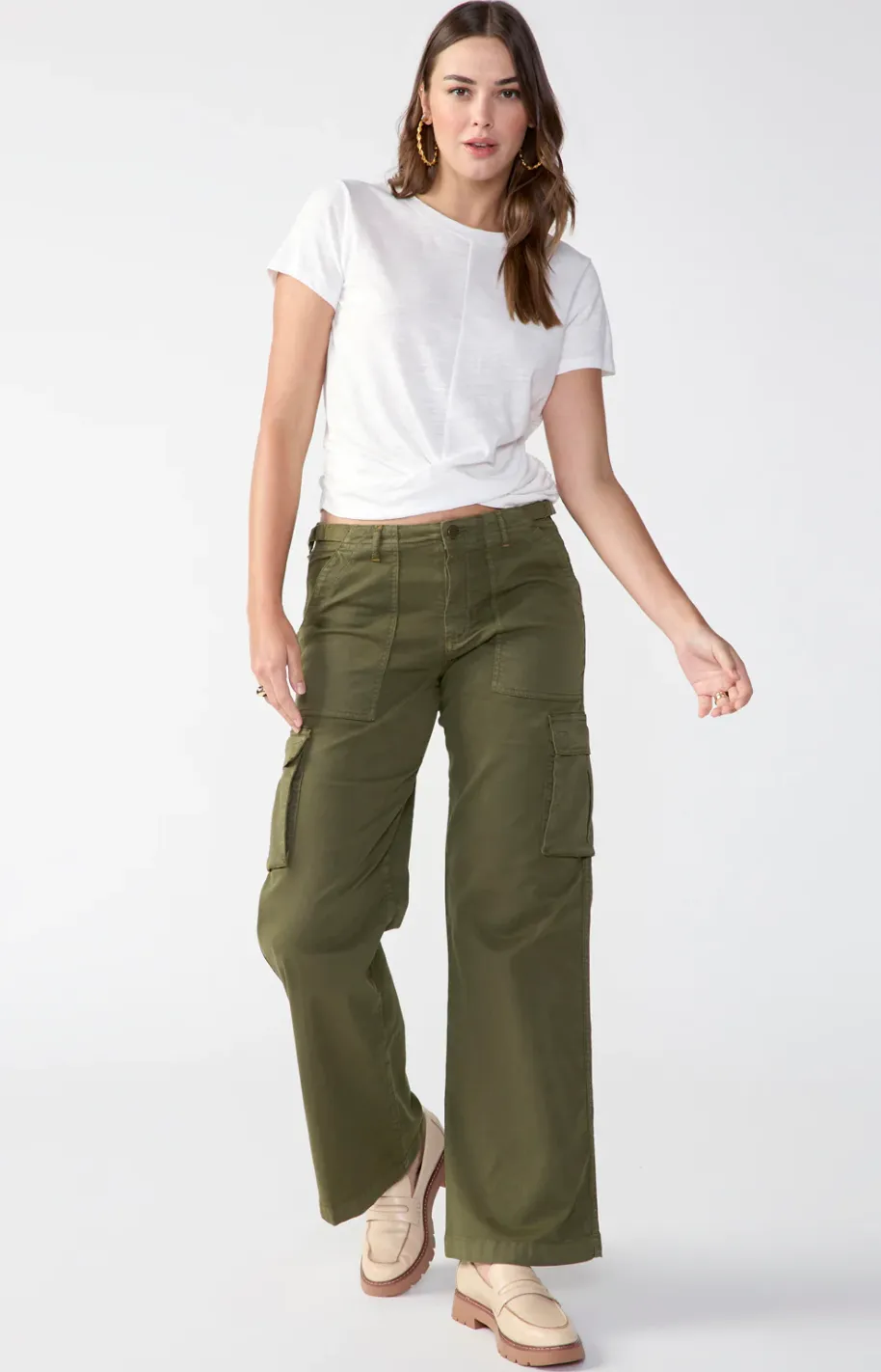 Sanctuary Cargo Pants in Moss Green