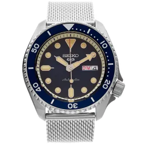 Seiko 5 Sports Watch in Navy with Milanese Mesh Bracelet