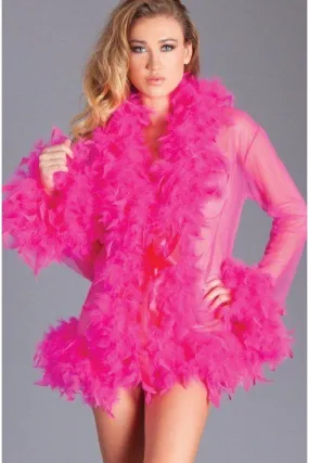 Marabou Trim Short Robe