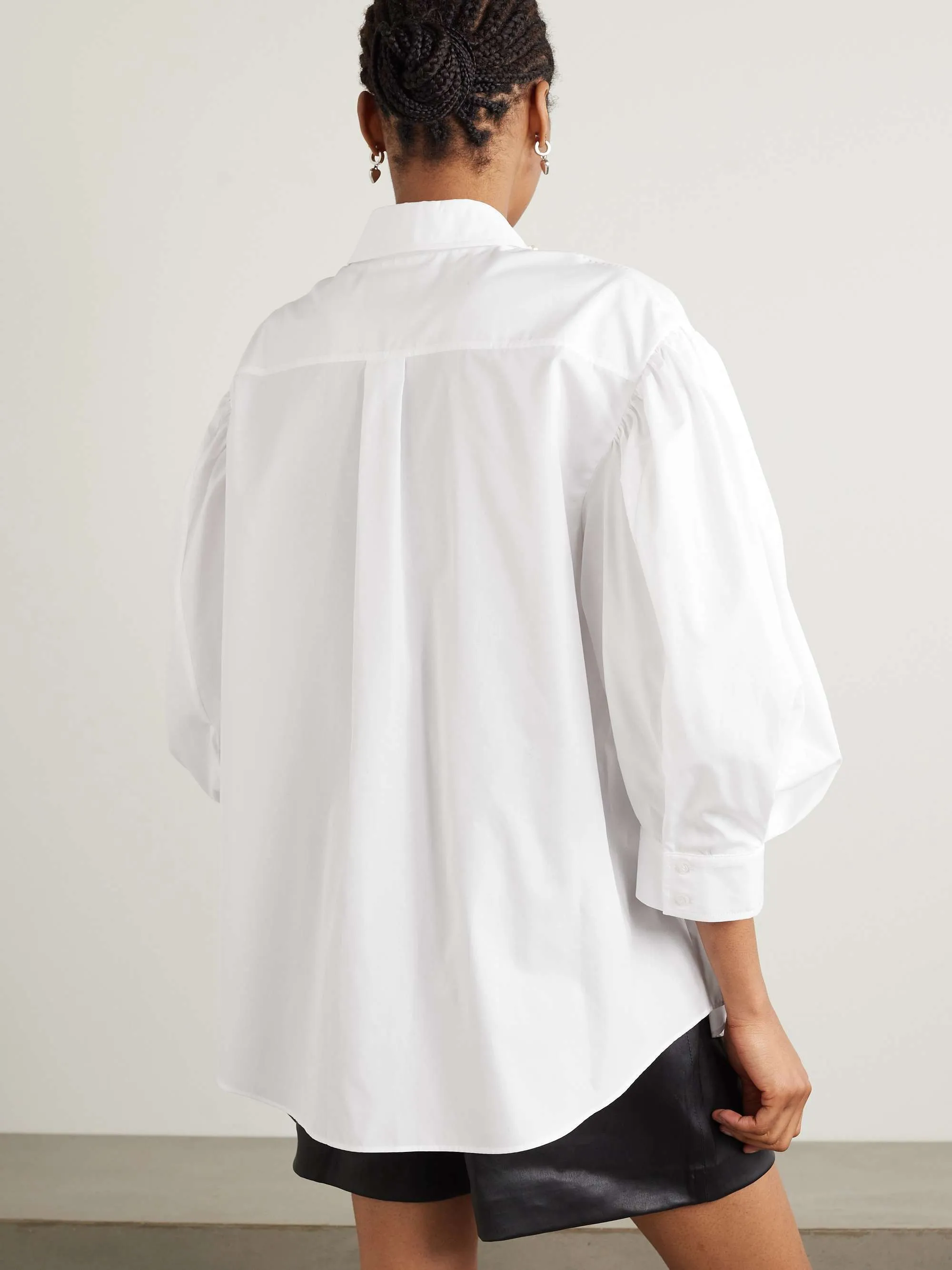 Simone Rocha Plain Puff Sleeves Crop Blouse