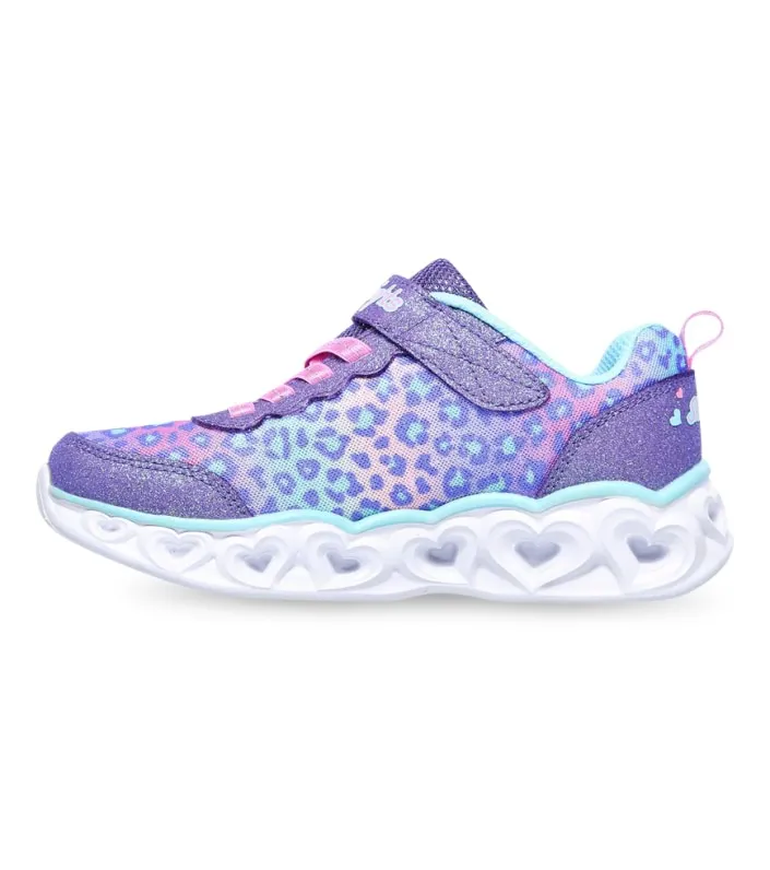 skechers heart lights shimmer spots (ps) kids lavender aqua