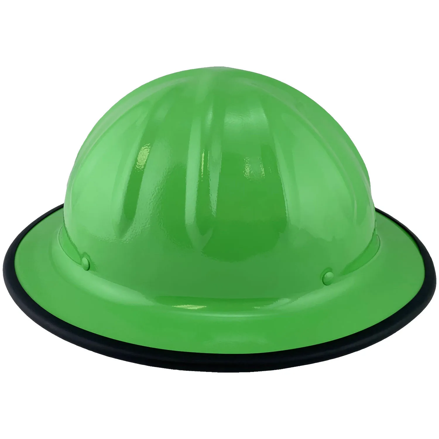 SkullBucket Aluminum Full Brim Hard Hats with Ratchet Suspensions - Hi Viz Green