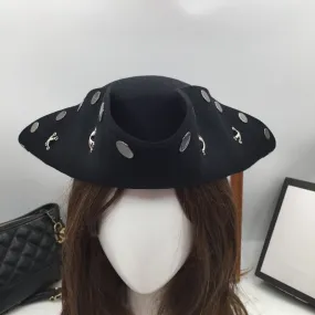 Leisure Stage Performance Tricorn Wool Pirates Hat for Men and Women