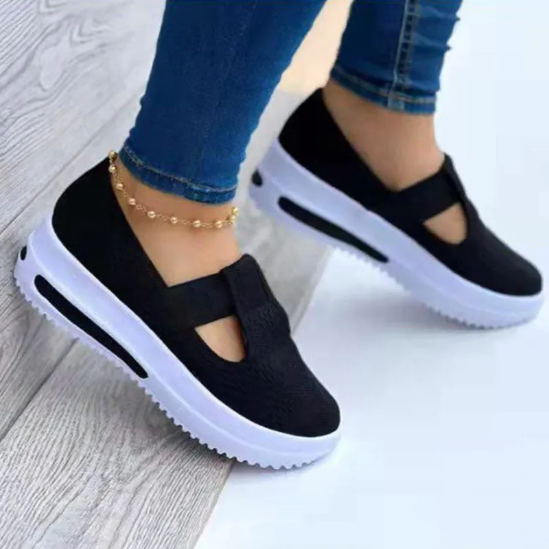 Spring Platform Women's Sneakers with Round Toe