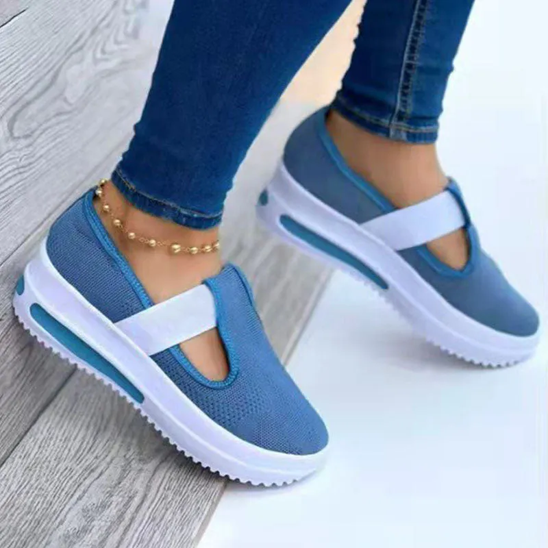 Spring Platform Women's Sneakers with Round Toe