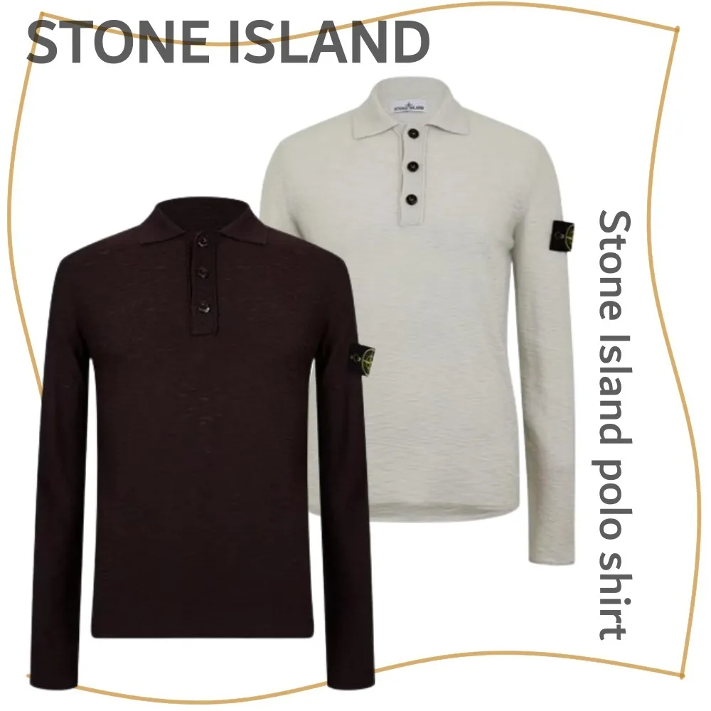 Outlet Polos with Plain Logo Wool Street Style by STONE ISLAND